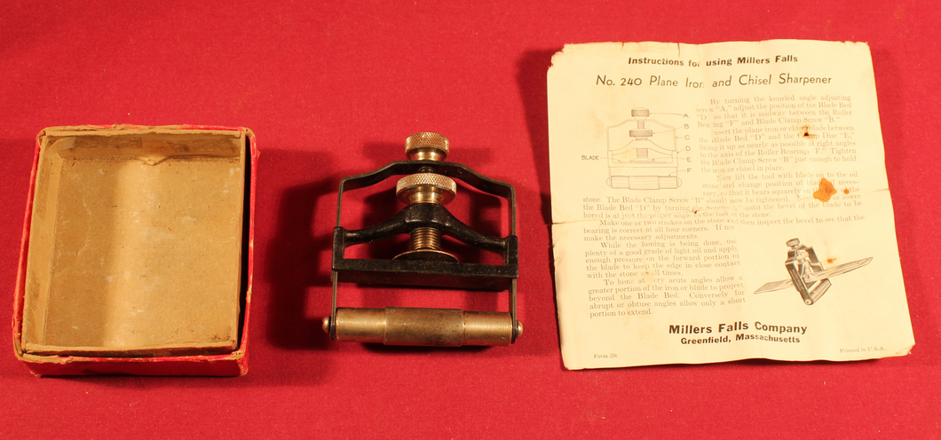 Millers Falls No. 240 Plane Iron and Chisel Sharpener w/ Original Box/Paperwork